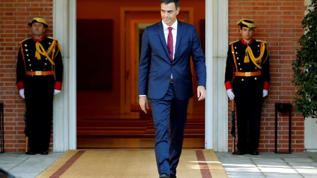 Pedro Sánchez, este miércoles en el Palacio de la Moncloa.