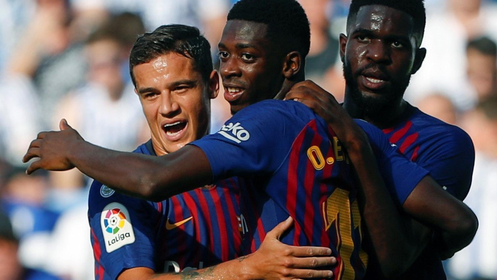 Dembélé, Coutinho y Umtiti