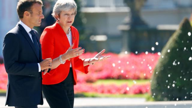 Macron y May este jueves en Salzburgo