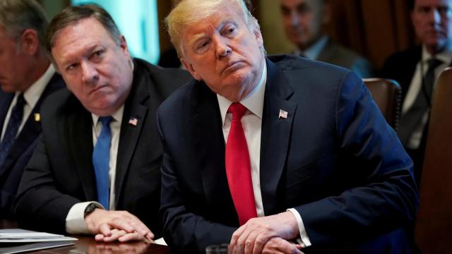 Pompeo, junto a Donald Trump