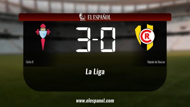 Tres puntos para el equipo local: Celta B 3-0 Rápido de Bouzas