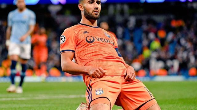 Fekir celebra un gol con el Lyon. Foto: Twitter (@NabilFekir)