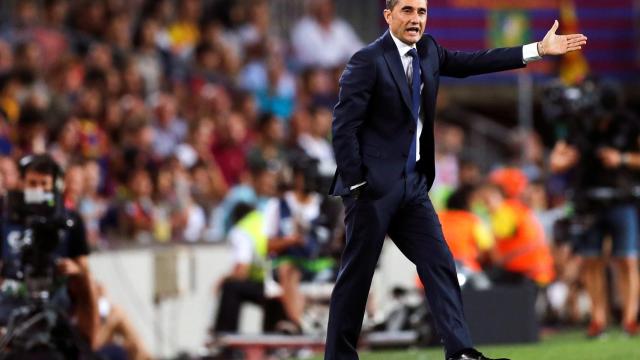 Ernesto Valverde, en el Barcelona - Girona