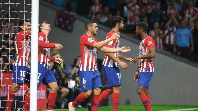 Los jugadores del Atlético de Madrid durante un partido.