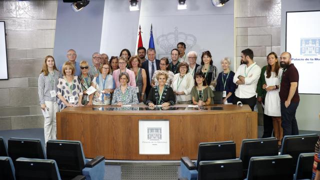 La sala de ruedas de prensa de la Moncloa, con la primera visita a las instalaciones.