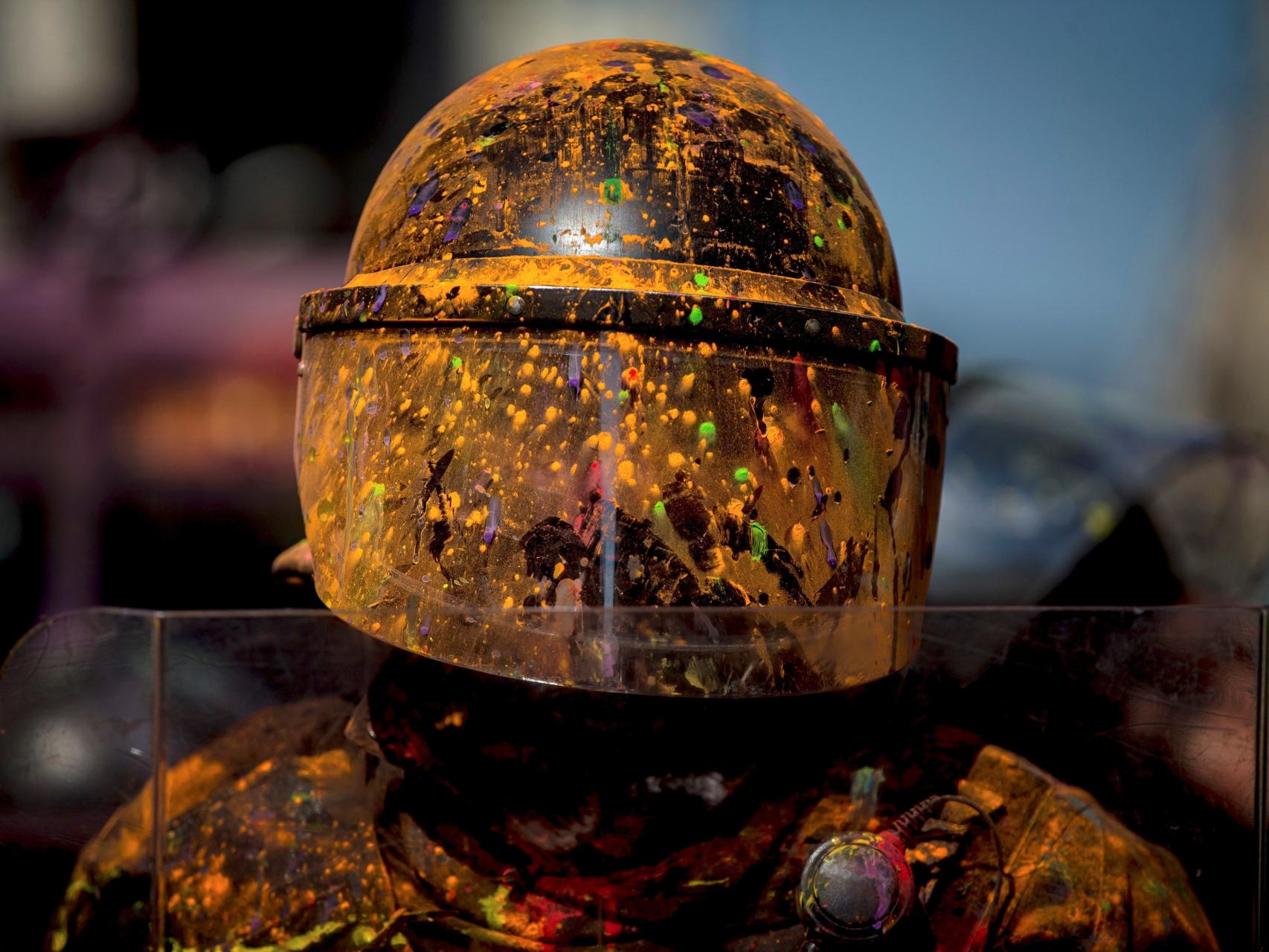 Agente de la BRIMO de los Mossos, el pasado sábado en Barcelona.