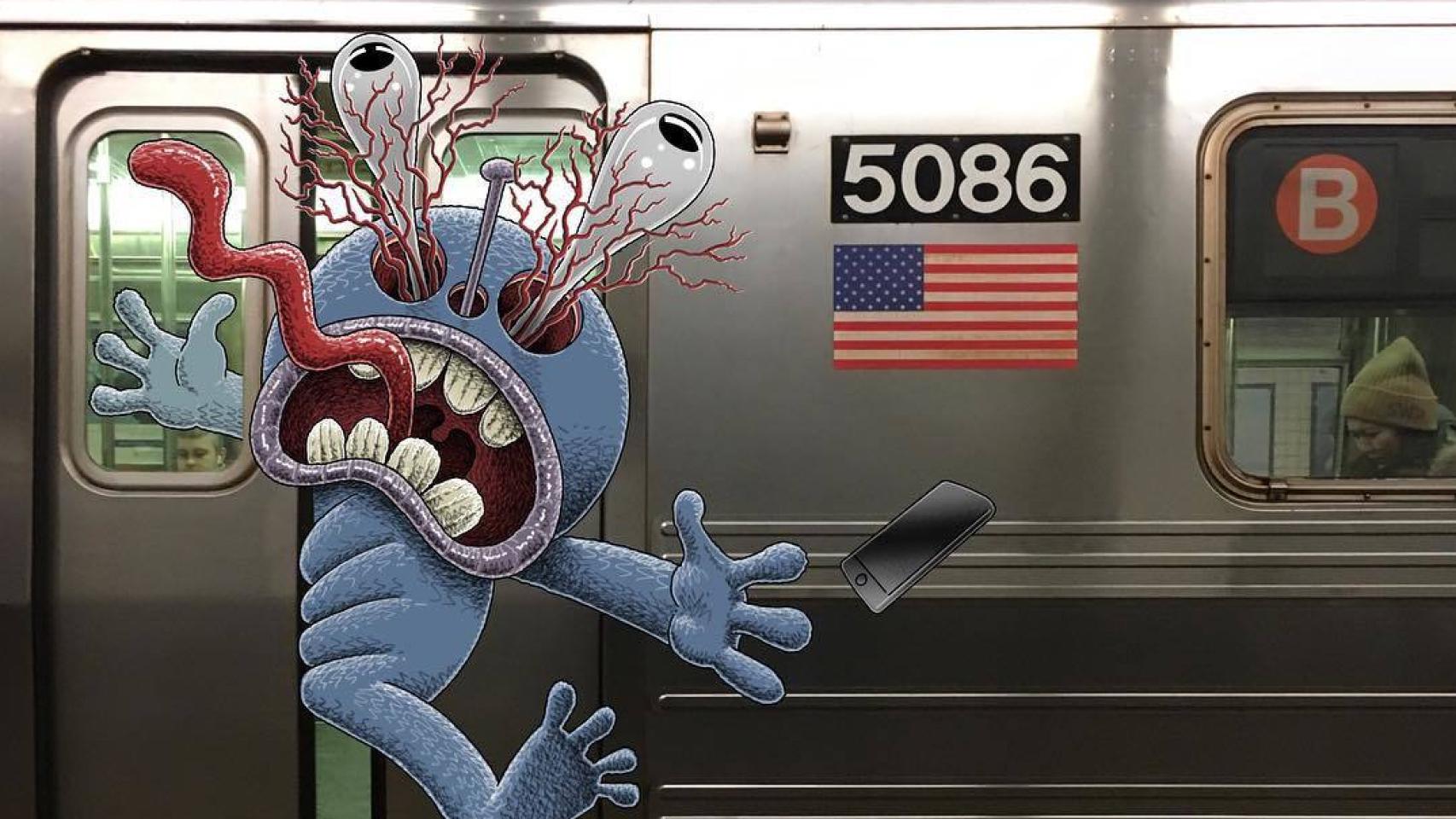 Un artista está llenando el metro de Nueva York de monstruos
