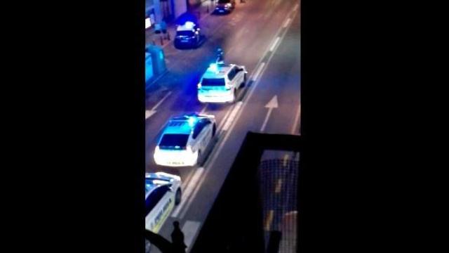 La policía en el lugar del secuestro.