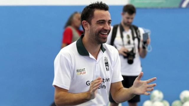 Xavi Hernández, durante un acto publicitario