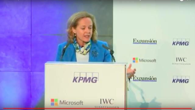 Nadia Calviño, ministra de Economía, durante el IX Encuentro Financiero.