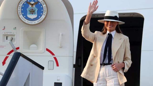 Melania, en su último viaje oficial.