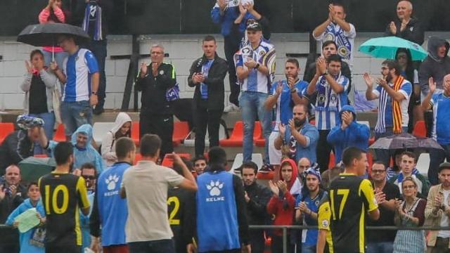 La afición del Hércules, en el estadio Antonio Puchades, en el partido contra el Valencia Mestalla. Foto: Twitter (@cfhercules)