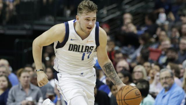 Luka Doncic en uno de los partidos de pretemporada