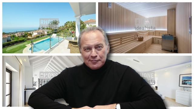 Bertín Osborne en un montaje con la vivienda al fondo.