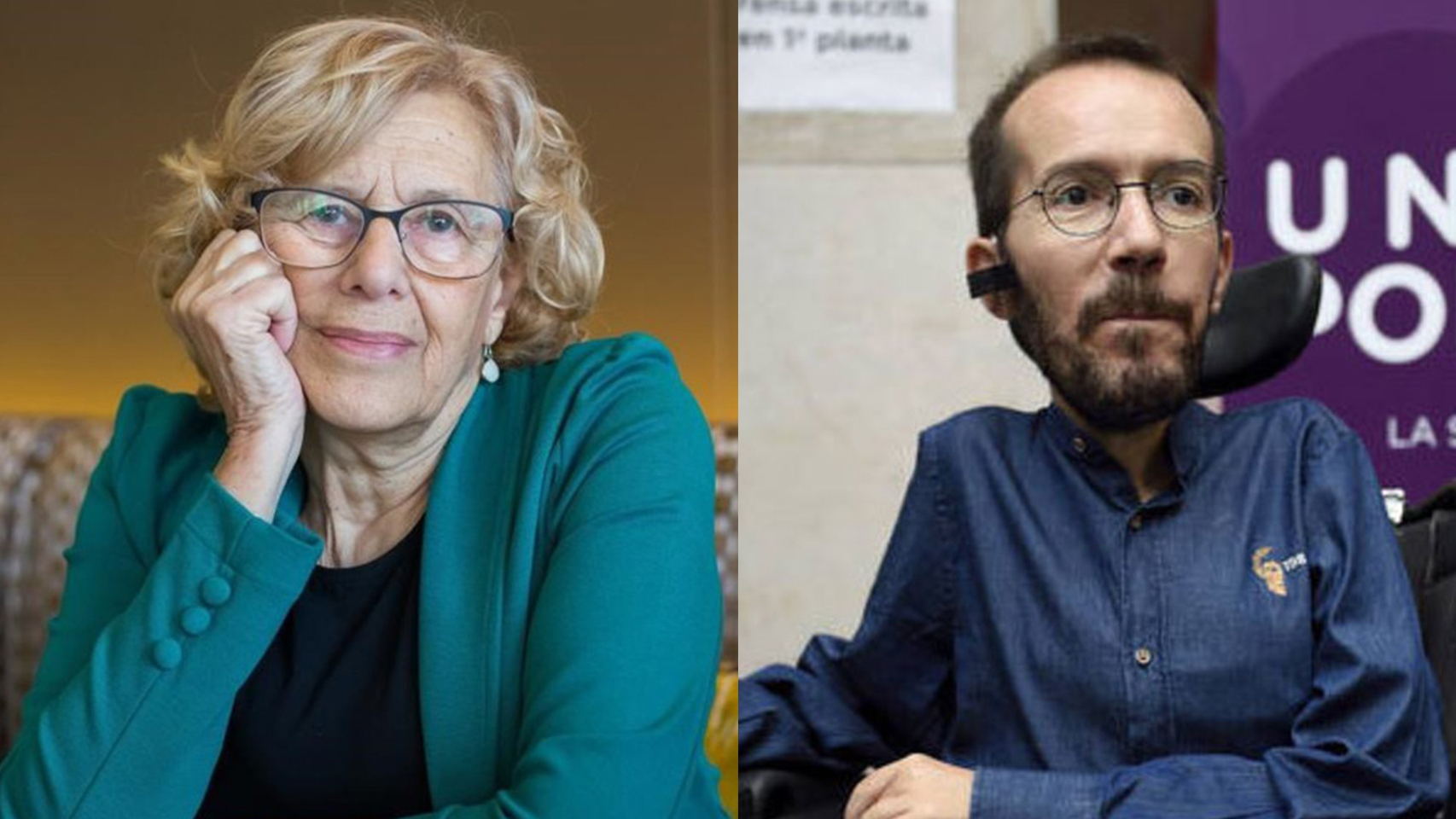 Manuela Carmena y Pablo Echenique.