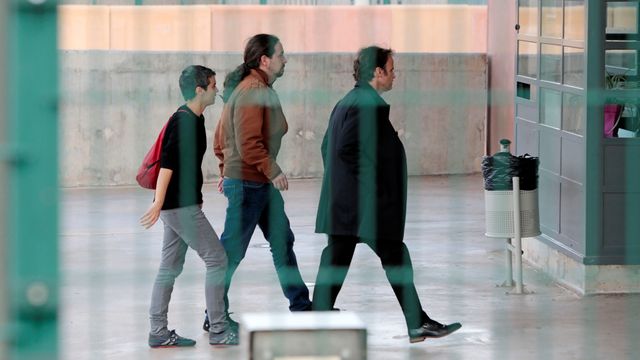 Pablo Iglesias a su llegada a la prisión de Lledoners.