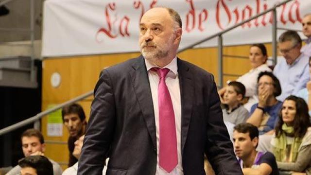 Laso, durante el partido contra el Obradoiro