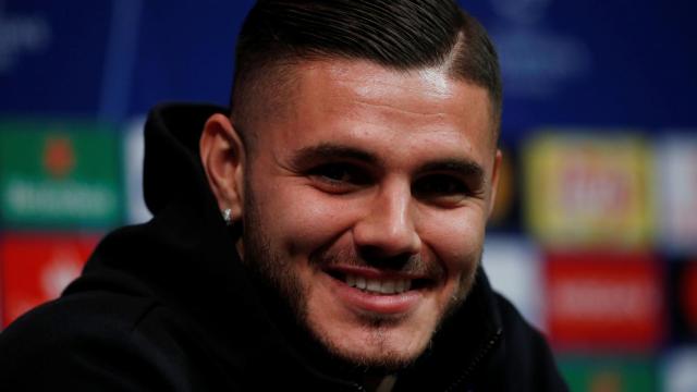Icardi, en rueda de prensa previa a un partido de Champions del Inter