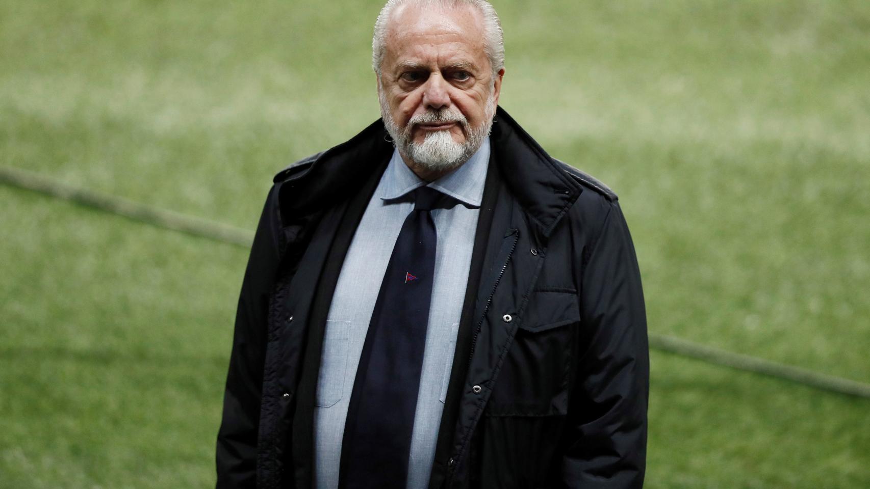 De Laurentiis en un entrenamiento del Nápoles.