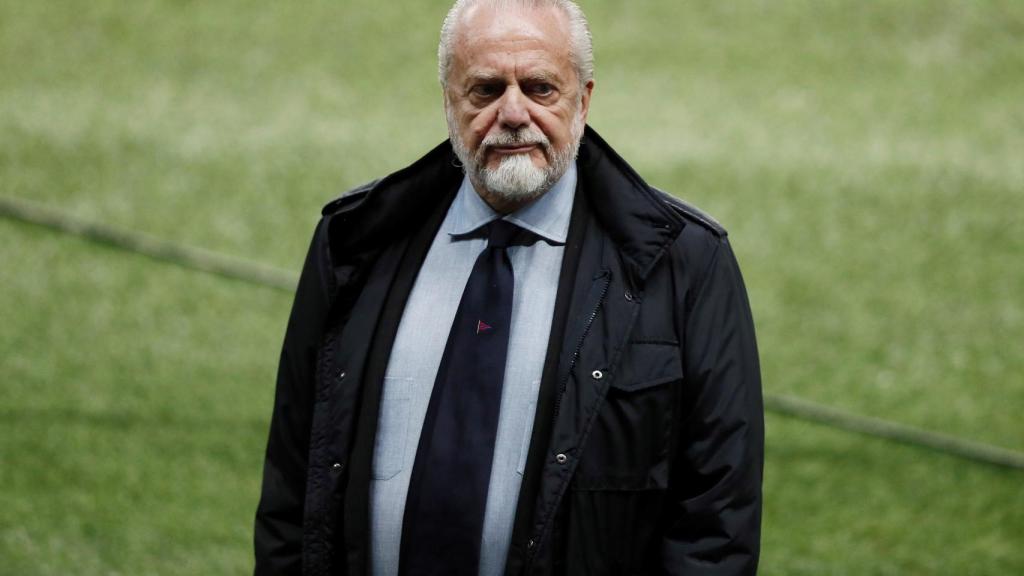 De Laurentiis en un entrenamiento del Nápoles.