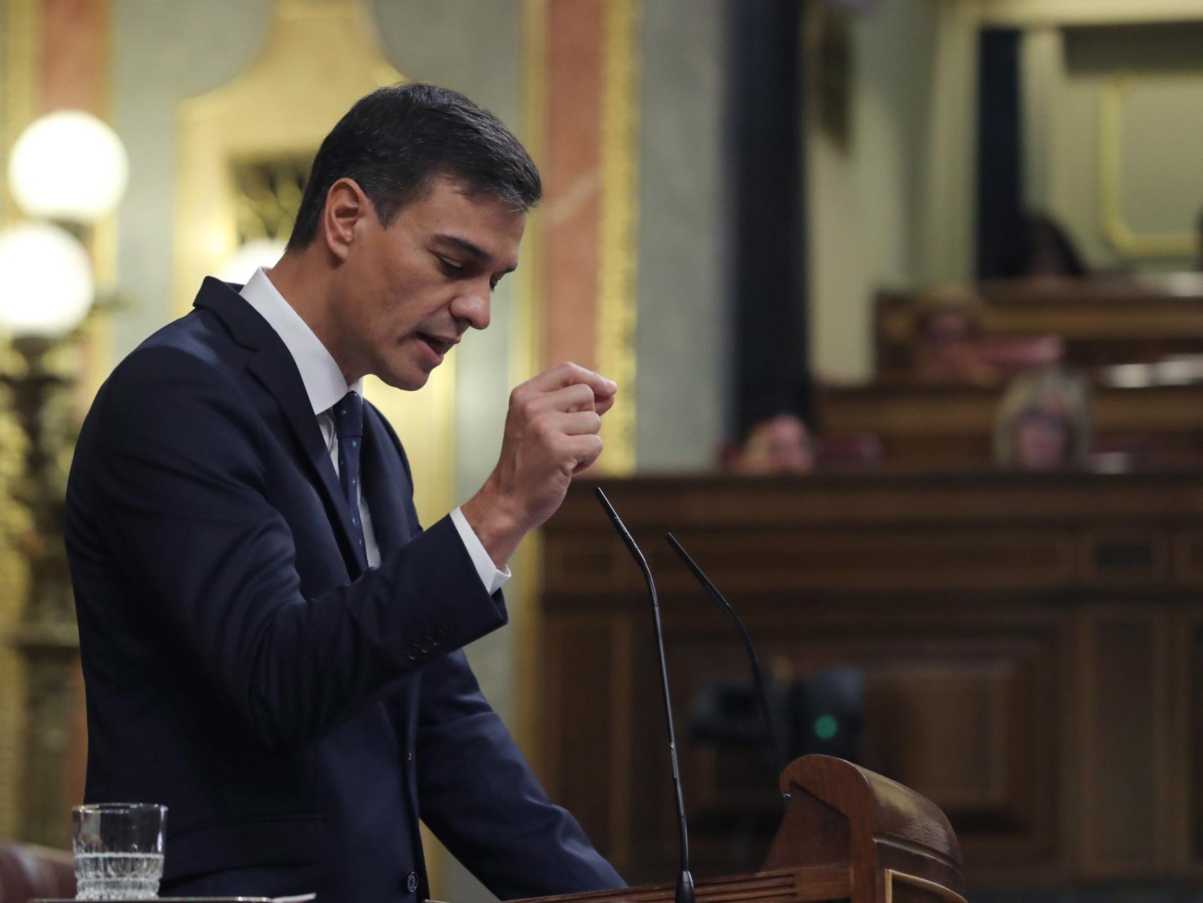 Pedro Sánchez en la sesión de control de este miércoles en el Congreso