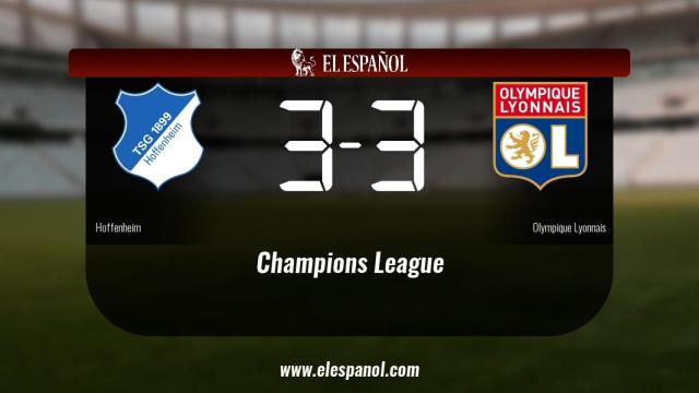 El Hoffenheim no pudo conseguir la victoria ante el Olympique de Lión (3-3)