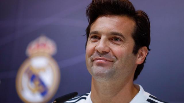 Solari, en rueda de prensa con el Real Madrid