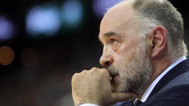 Pablo Laso, en un partido con el Real Madrid