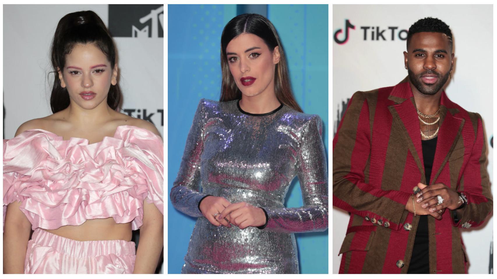 Brillo, cuero y transparencias en el desfile de celebrities en los MTV Awards de Bilbao