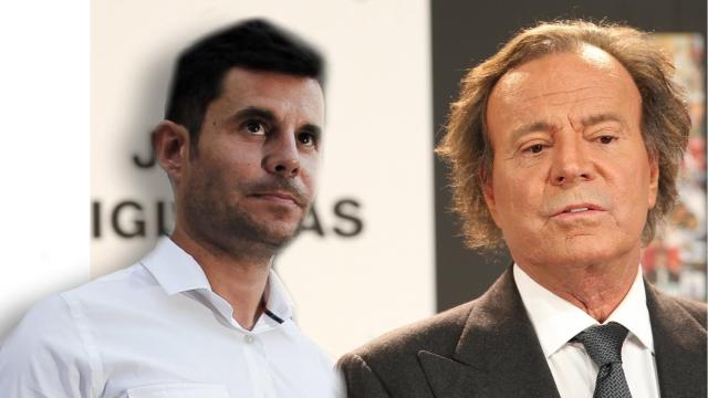 Javier Santos  con Julio Iglesias en un montaje de JALEOS.