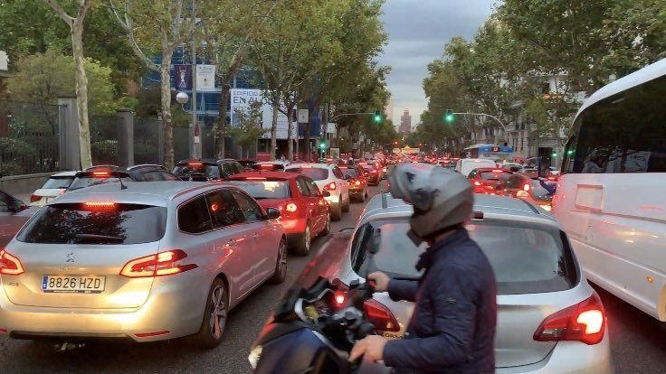 Atasco en el centro de Madrid.