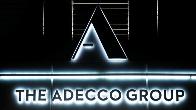 Logo of Swiss Adecco Group is seen in Zurich