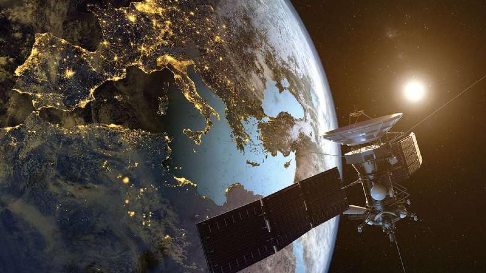 Satélite sobre la Península Ibérica.