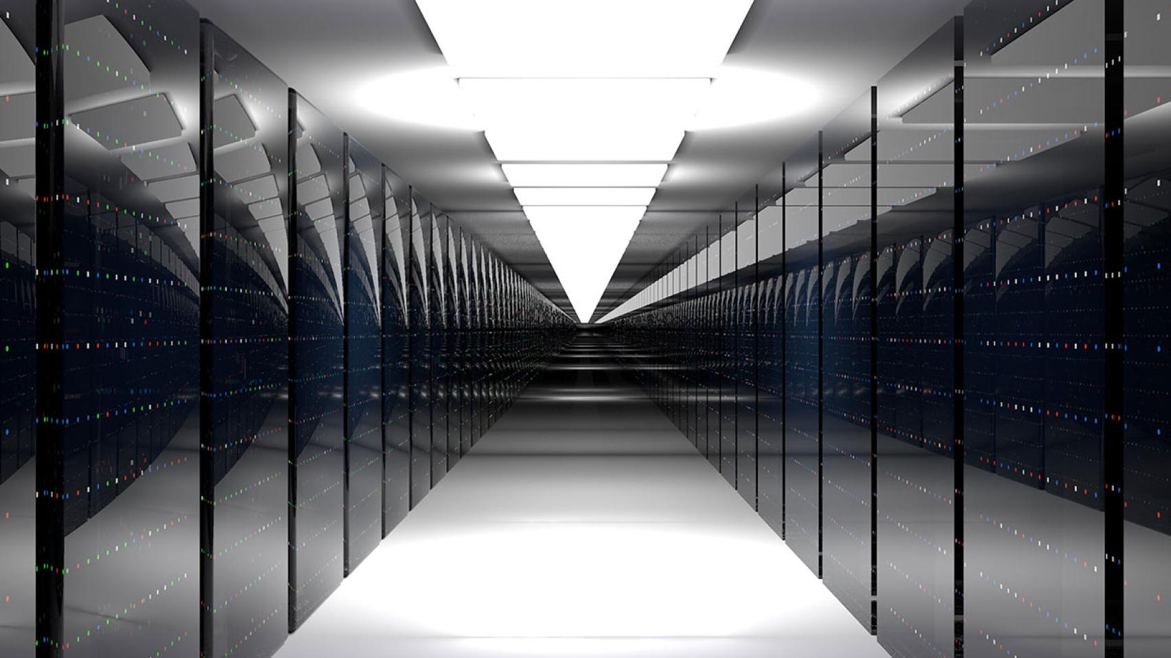 Interior de un centro de datos.