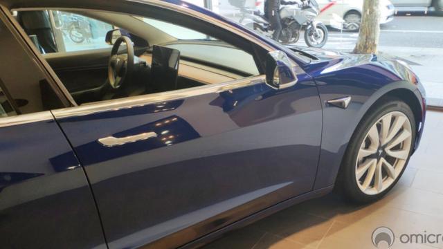 Manija en un coche Tesla Model 3.