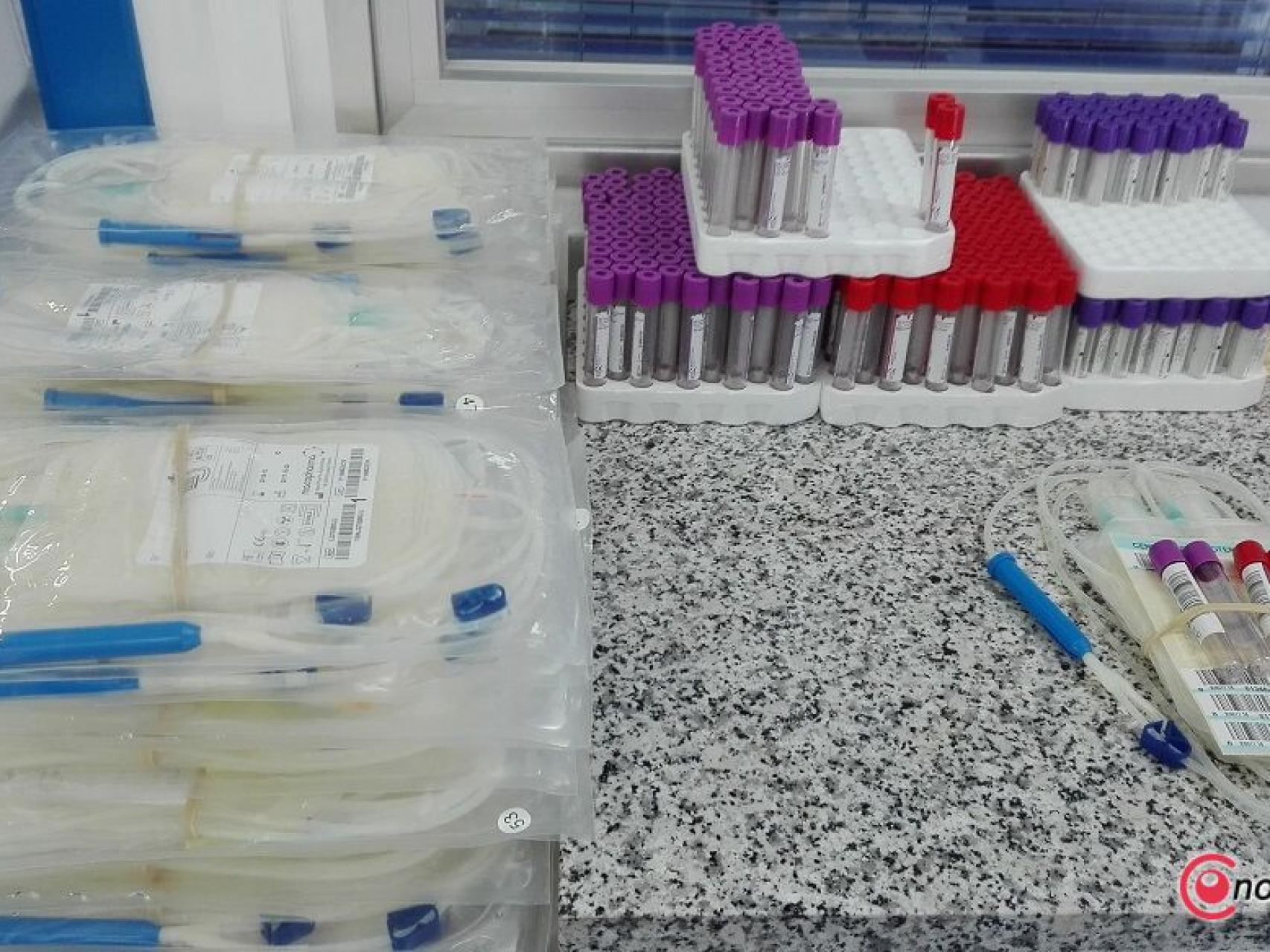 Instrumental para la donación de sangre.