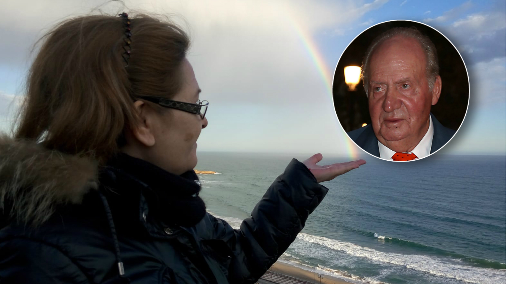 María y el rey Juan Carlos en un montaje de Jaleos.