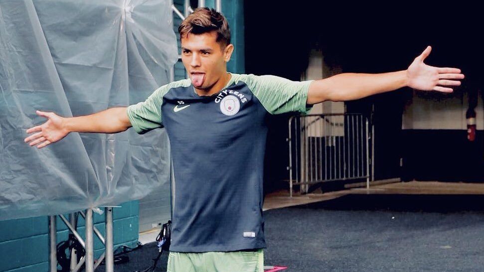 Brahim Díaz, durante un entrenamiento con el City. Foto: Twitter (@Brahim)