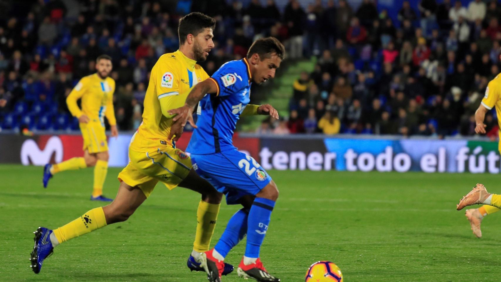 Partido de la primera vuelta entre el Getafe y el Espanyol