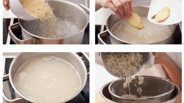 Una receta de arroz blanco.