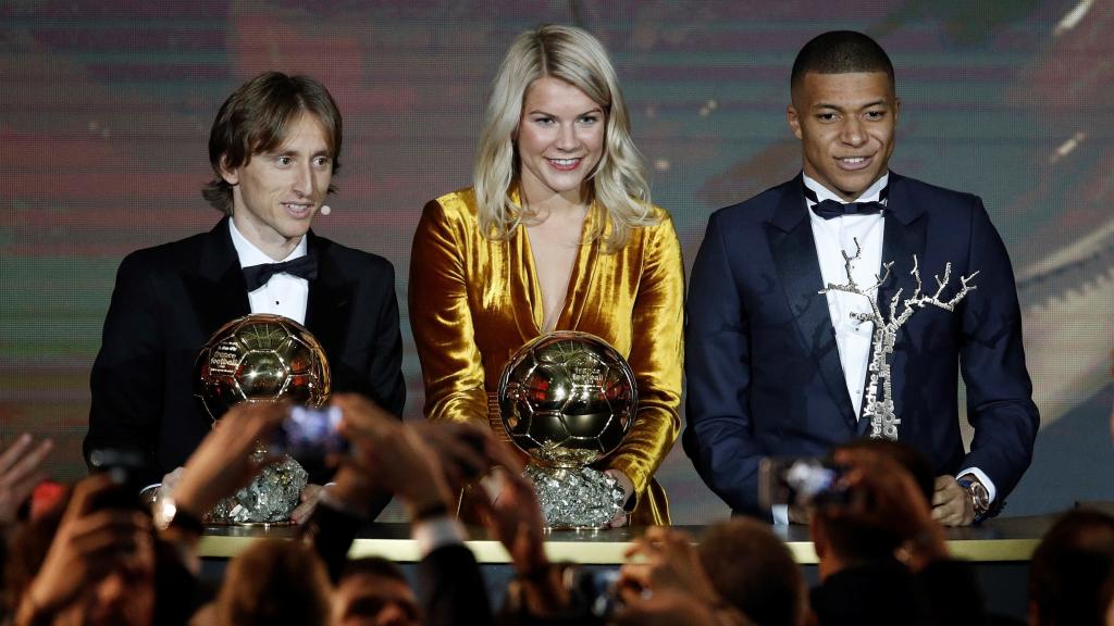 Luka Modric, Ada Hegerberg y Kylian Mbappé