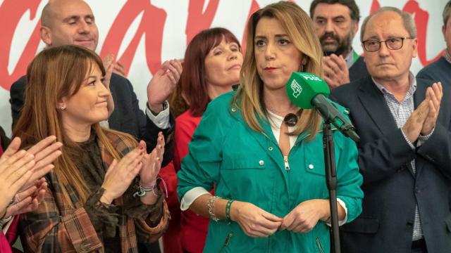 Susana Díaz,  tras conocer los resultados de las elecciones al Parlamento de Andalucía.
