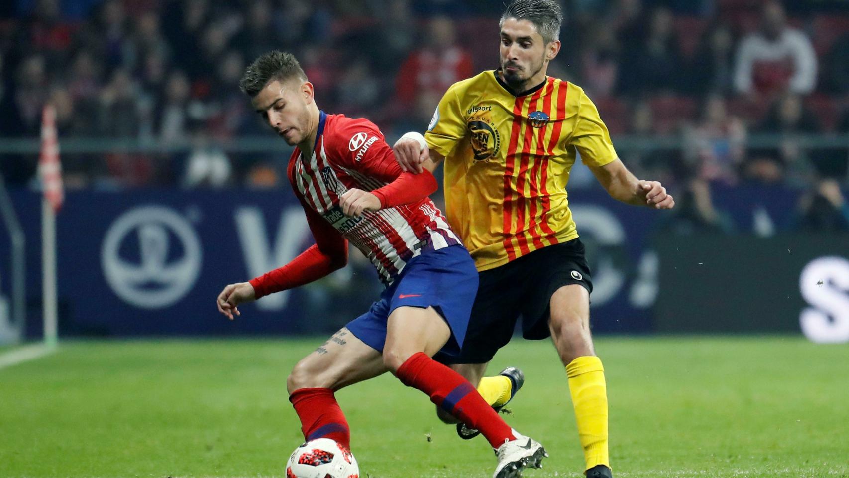Lucas Hernández durante un partido de Copa