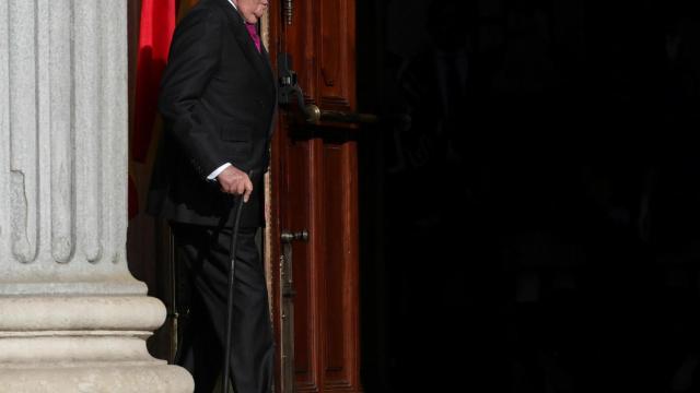 Juan Carlos I, a su llegada al Congreso de los Diputados, este jueves.