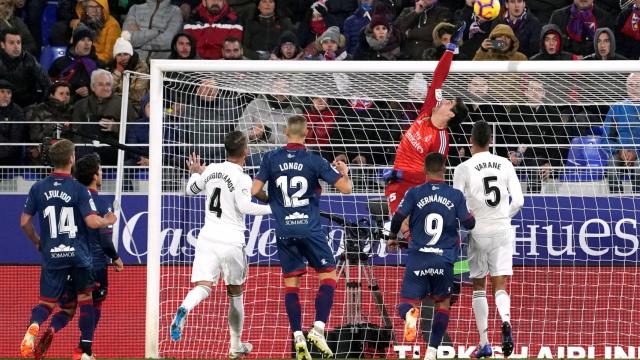 Courtois, en el Huesca - Real Madrid de La Liga