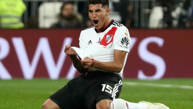 Exequiel Palacios, en la final de la Libertadores entre River Plate y Boca Juniors