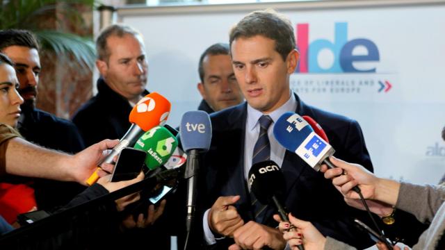 El líder de Ciudadanos, Albert Rivera, este jueves en Bruselas.