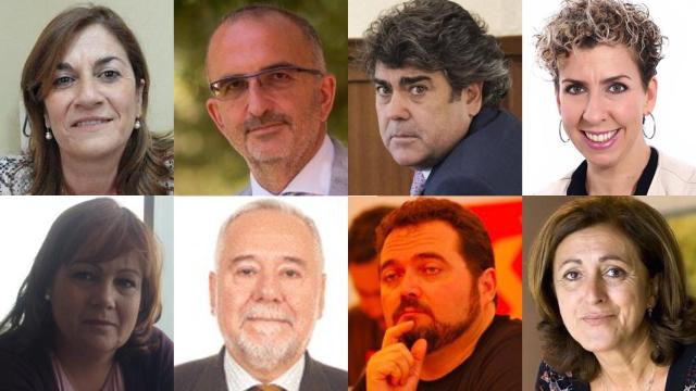Los consejeros por orden, de izquierda a derecha, de arriba abajo: Josefa Lucas de Prados, Luis García Navarro, Mª José Bayo Martín, Mercedes Gordillo Sánchez, Francisco Rodríguez Martín  y Elena Blanco Castilla