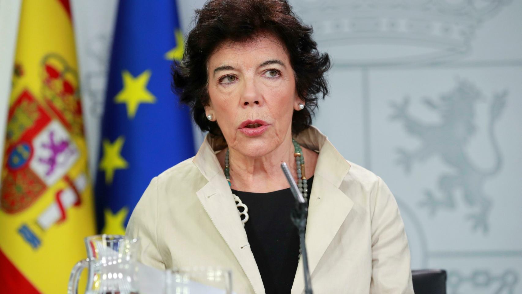 La ministra Portavoz y de Educación y Formación Profesional, Isabel Celaá.