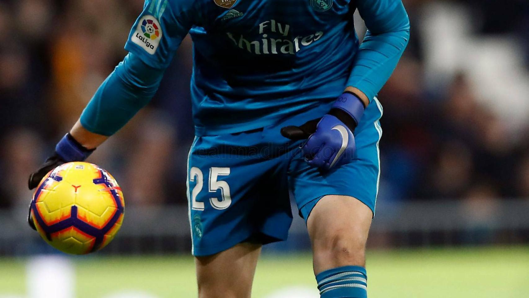 Courtois, durante un partido del Real Madrid